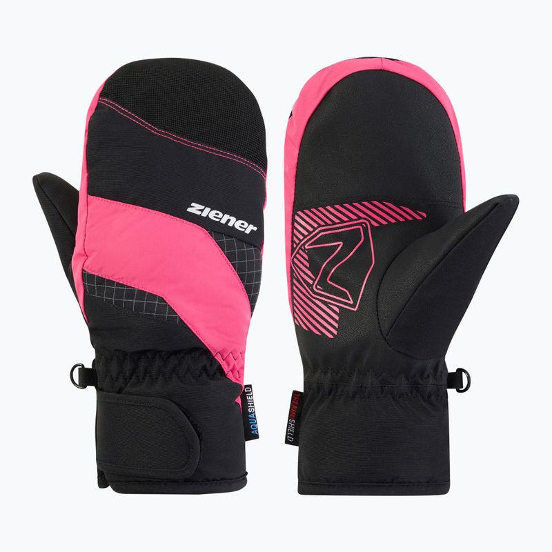Rękawice narciarskie dziecięce ZIENER Luuki-Z Aquashield black/pop pink
