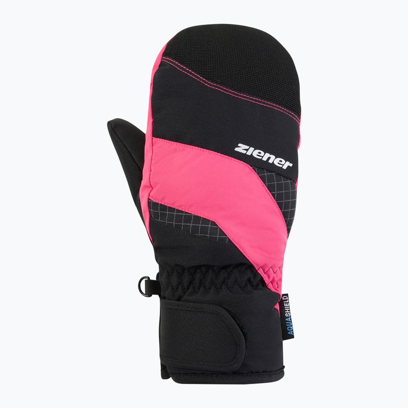 Rękawice narciarskie dziecięce ZIENER Luuki-Z Aquashield black/pop pink 2