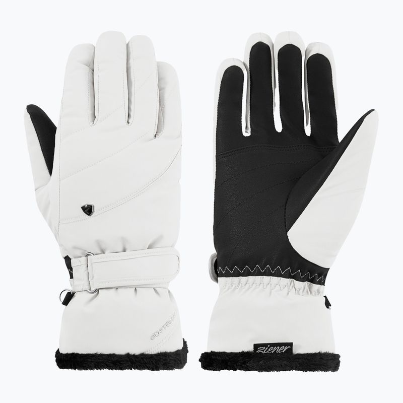 Rękawice narciarskie damskie ZIENER Keaka-Z Aquashield PR white