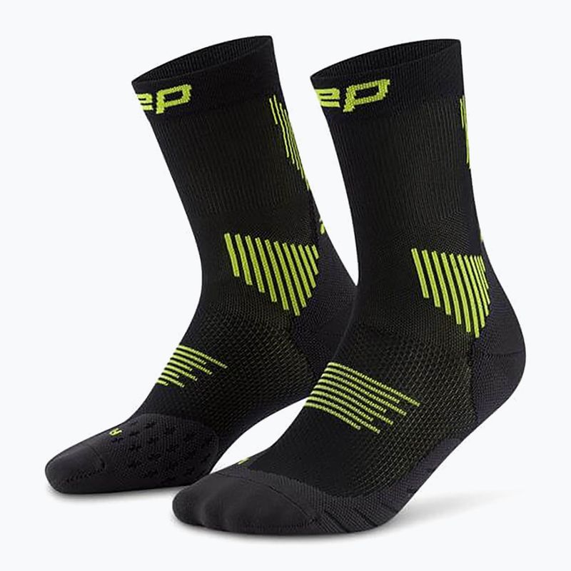 Skarpety kompresyjne męskie CEP Run Mid Cut 5.0 black/lime
