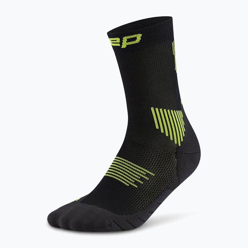 Skarpety kompresyjne męskie CEP Run Mid Cut 5.0 black/lime 2
