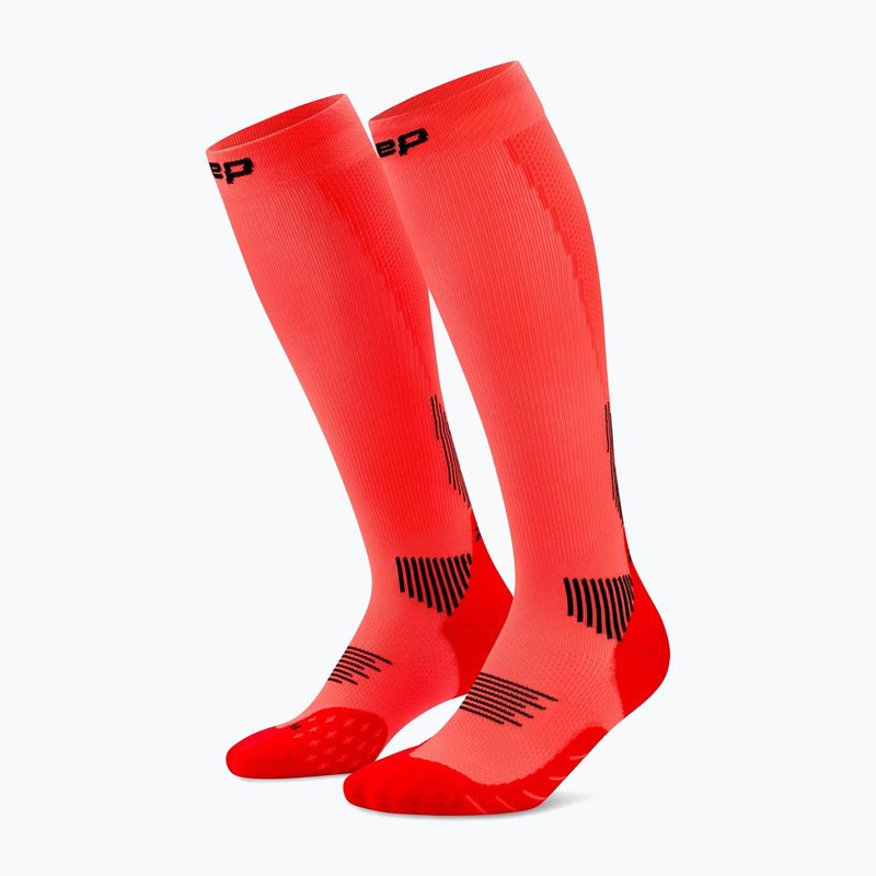 Skarpety kompresyjne damskie CEP Run Tall 5.0 neon coral
