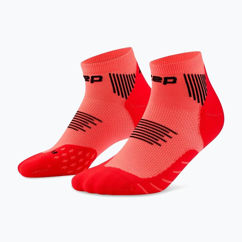 Skarpety kompresyjne damskie CEP Run Low Cut 5.0 neon coral