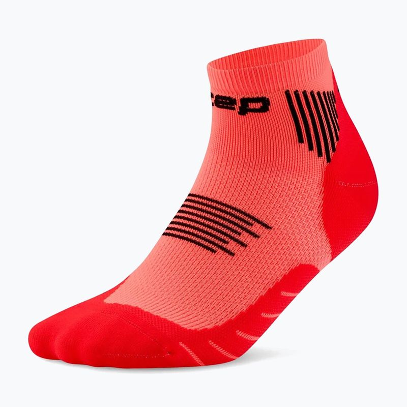 Skarpety kompresyjne męskie CEP Run Low Cut 5.0 neon coral 2