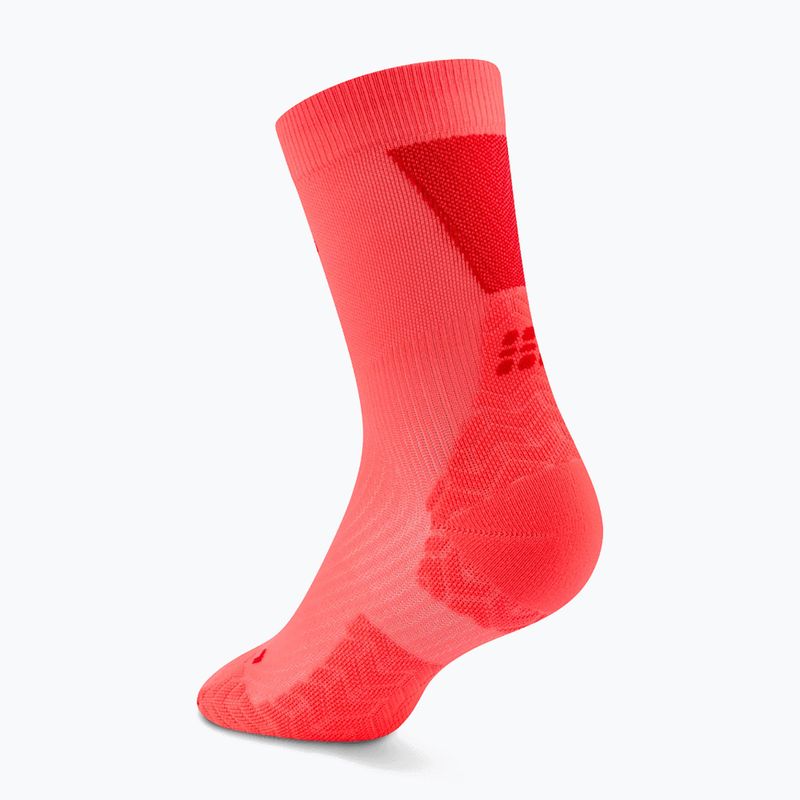 Skarpety kompresyjne męskie CEP Ultralight Mid Cut 4.0 neon coral/red 3