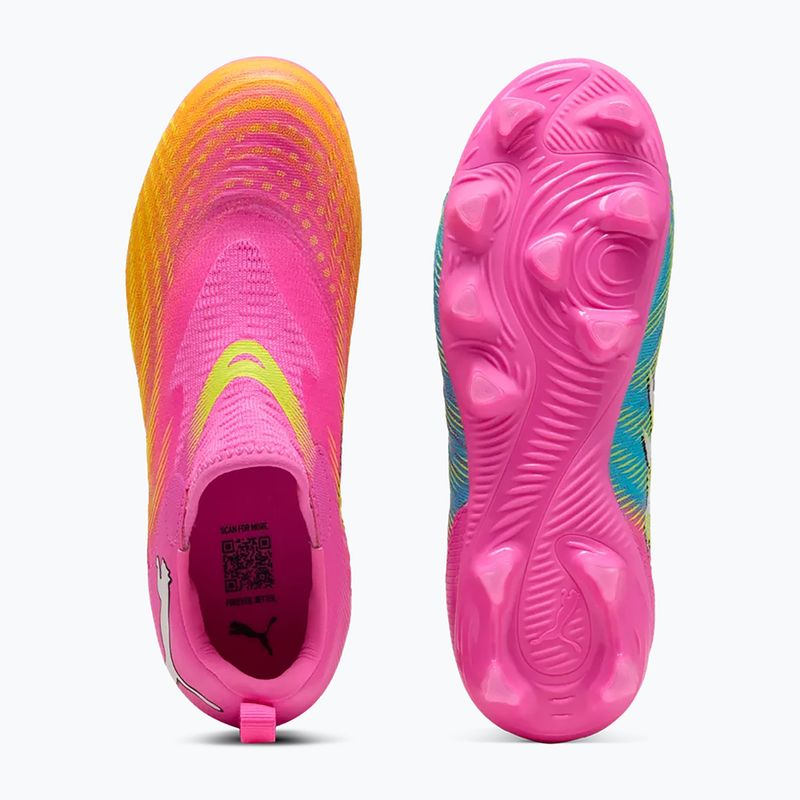 Buty piłkarskie dziecięce PUMA Future 9 Match LL FG/AG Jr poison pink/puma wht/sun stream/bright aqua/puma blk 13