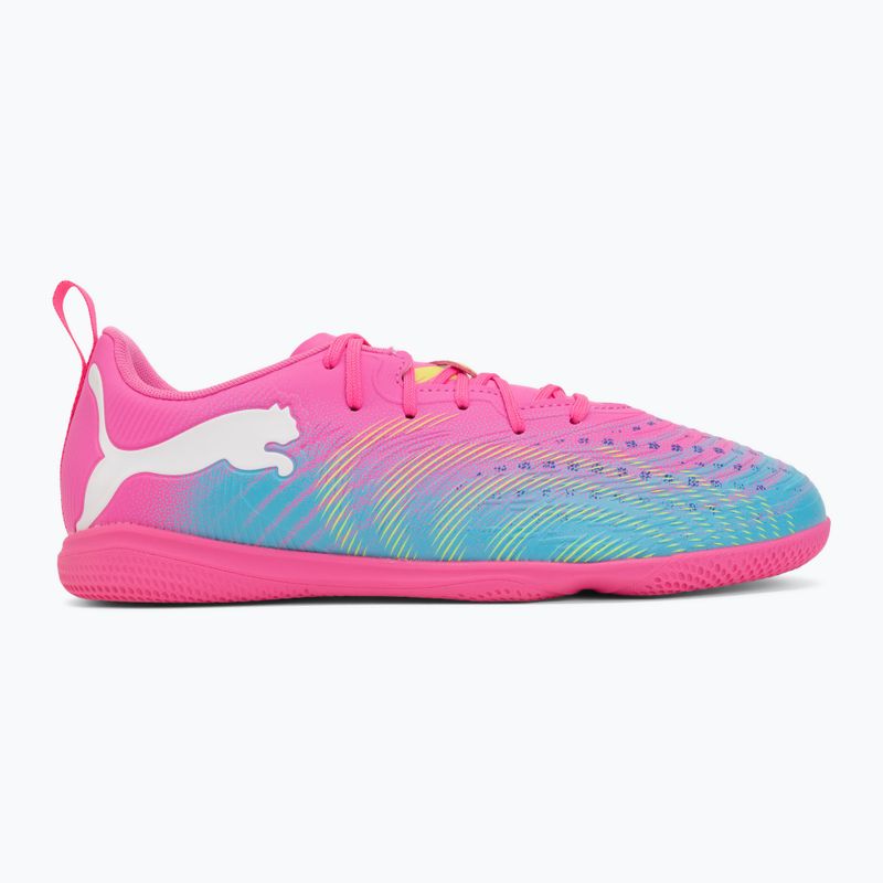 Buty piłkarskie dziecięce PUMA Future 9 Play IT Jr poison pink/puma wht/sun stream/bright aqua/puma blk 2