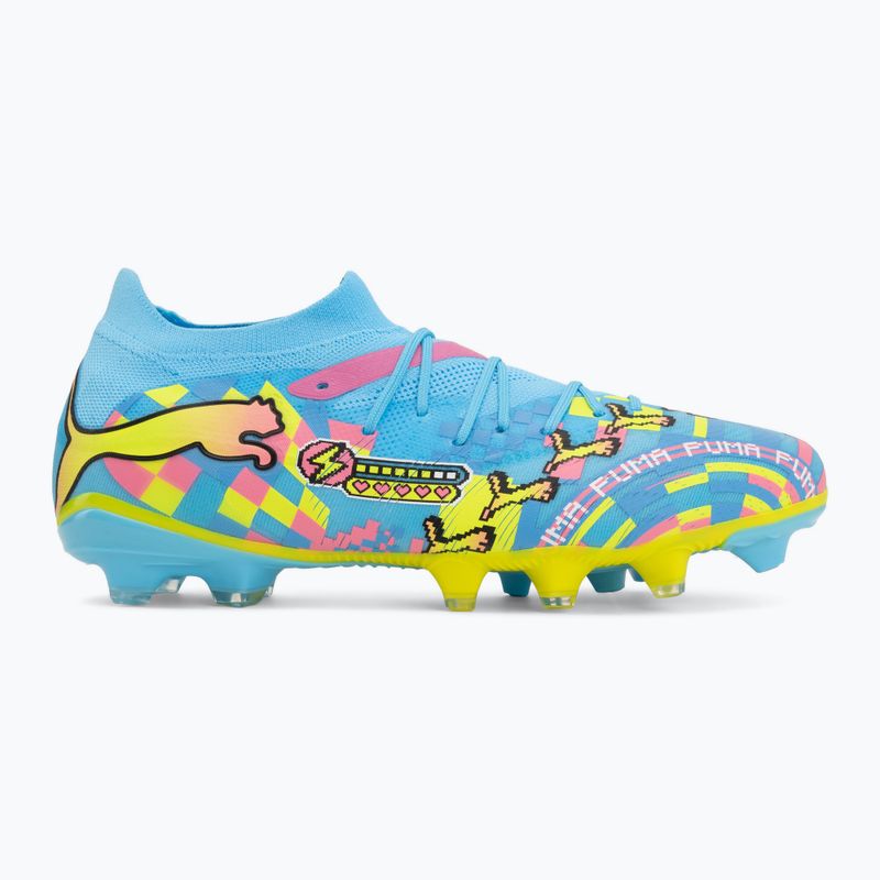 Buty piłkarskie PUMA Future 9 Match Advanced Level FG/AG puma white/blue glimmer/pink glimmer/yellow alert 2