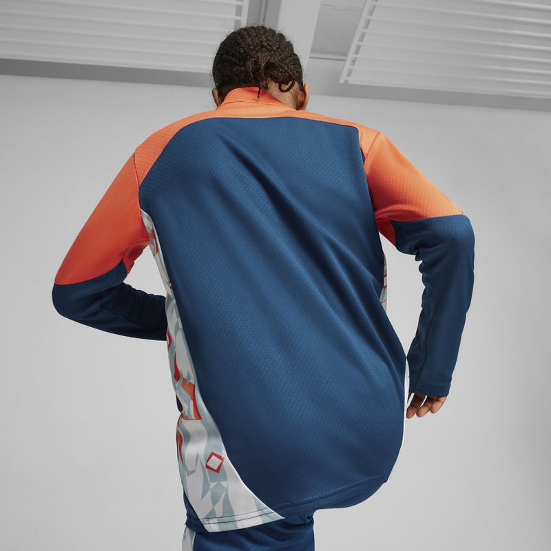Bluza piłkarska dziecięca PUMA Neymar JR Creativity 1/4 Zip Top ocean tropic/hot heat 6