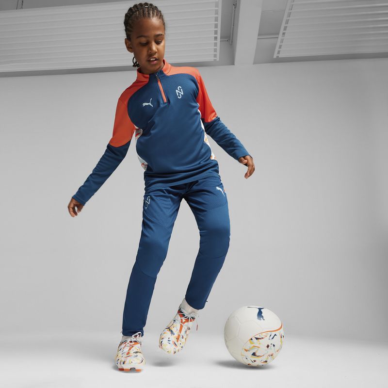 Bluza piłkarska dziecięca PUMA Neymar JR Creativity 1/4 Zip Top ocean tropic/hot heat 8