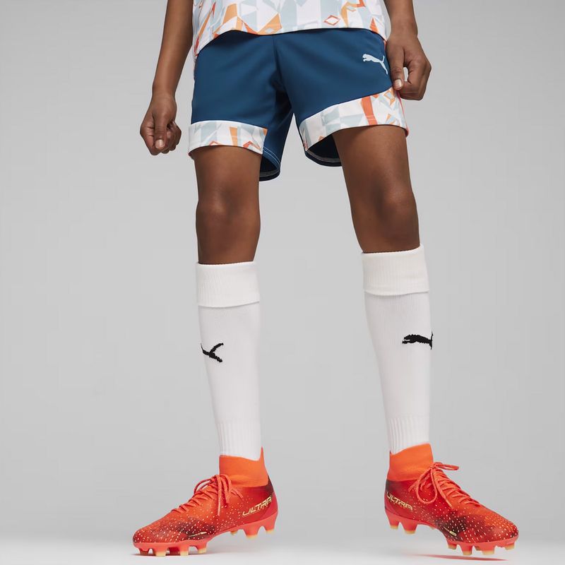 Spodenki piłkarskie dziecięce PUMA Neymar JR Creativity Training ocean tropic/hot heat 3