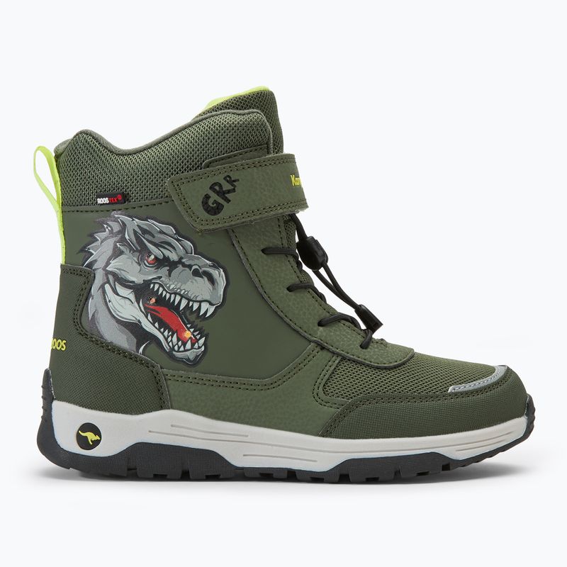 Śniegowce juniorskie KangaROOS K-MJ Edison EV RTX SL olive/limetta dino 2