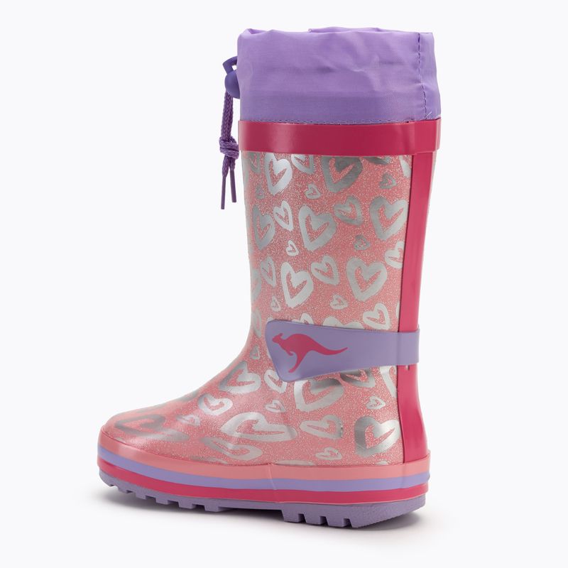 Kalosze dziecięce KangaROOS K-Rain lavender/metallic heart 3
