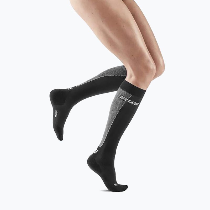 Skarpety kompresyjne damskie CEP Ultralight Tall black/grey 4