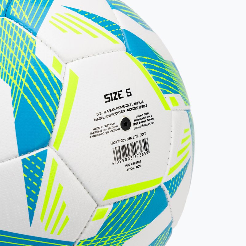 Piłka do piłki nożnej uhlsport Lite Soft 350 white/light blue/fluo yellow rozmiar 5 3