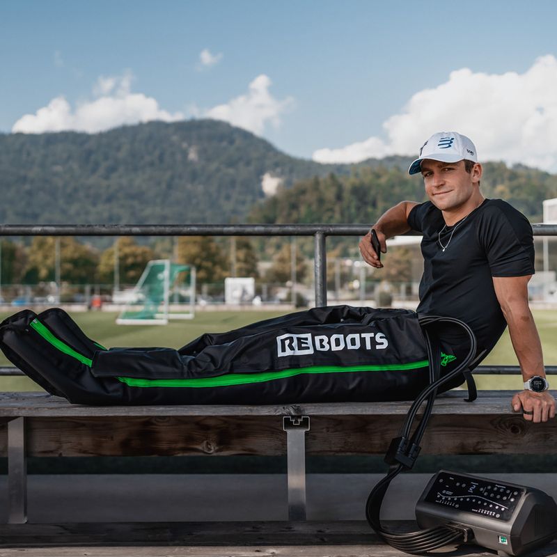 Nogawki do drenażu limfatycznego REBOOTS One Pro Recovery Pants 2.0 2025 Edition black/white/green 4