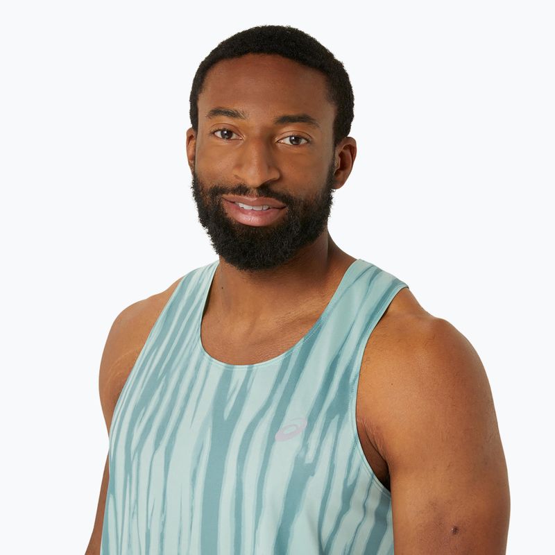 Koszulka do biegania męska ASICS Road All Over Print Singlet light celadon/celadon 4