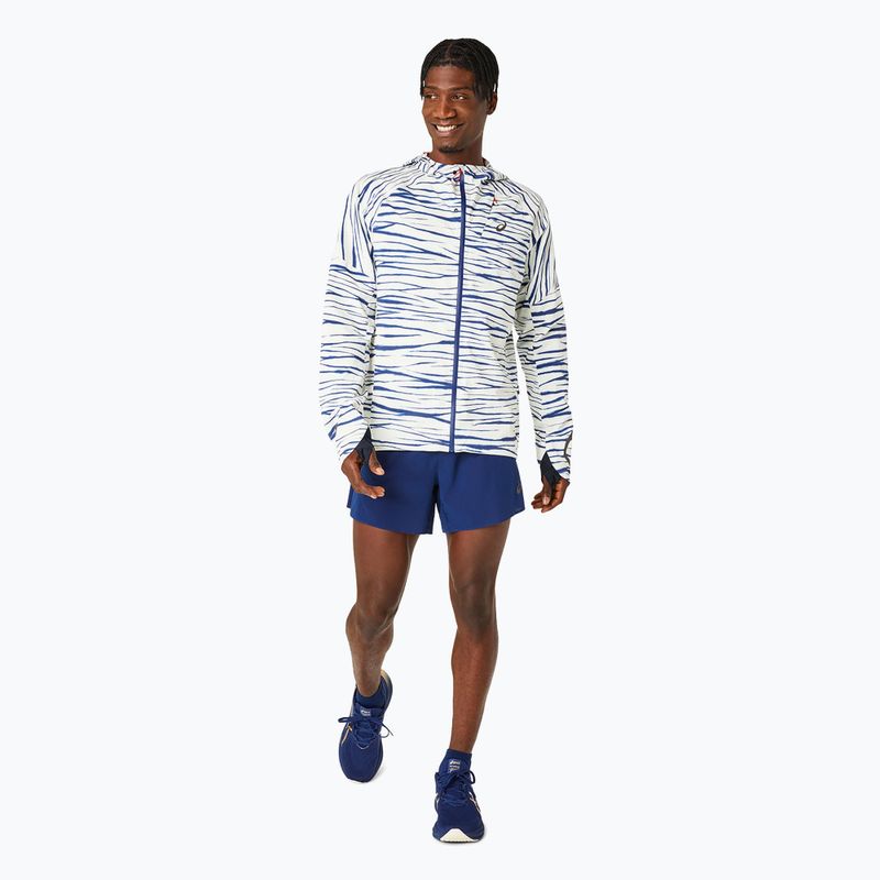 Kurtka do biegania męska ASICS Metarun Shibori Waterproof brich/blue expanse 2