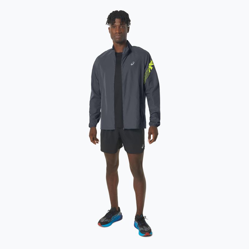 Kurtka do biegania męska ASICS Icon carrier grey/safety yellow 2