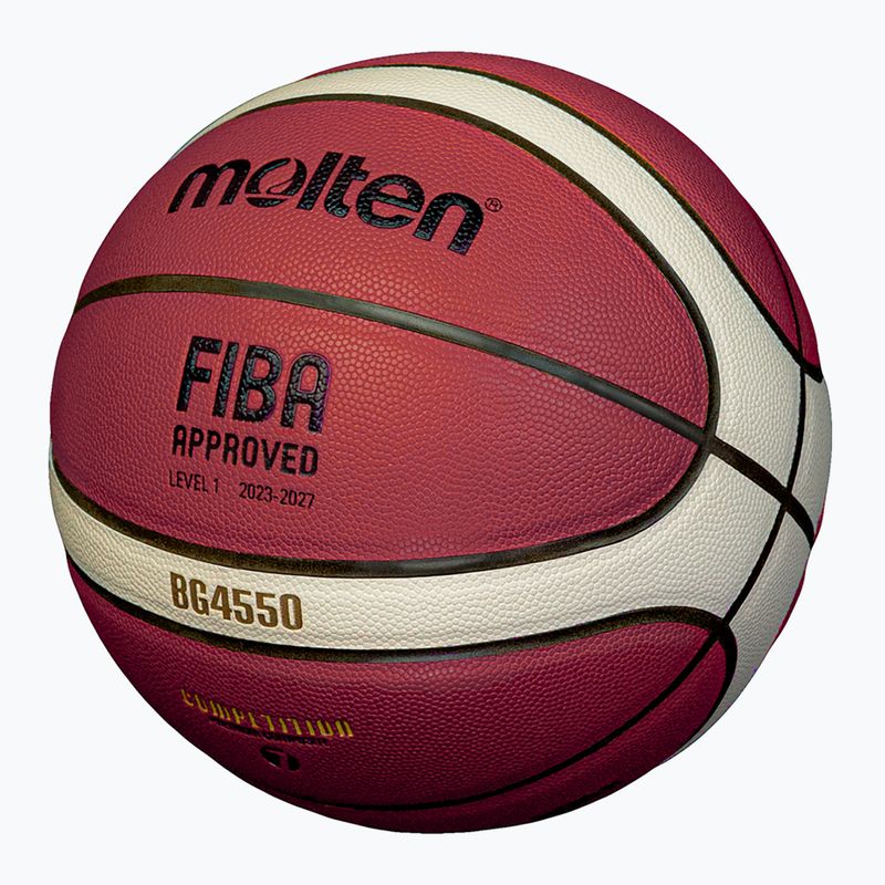 Piłka do koszykówki Molten B6G4550 FIBA brown rozmiar 6 2