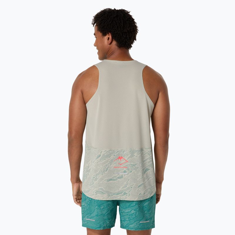 Koszulka do biegania męska ASICS Fujitrail Singlet white sage/rainy lake 3