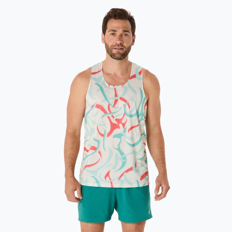 Koszulka do biegania męska ASICS Road All Over Print Singlet birch