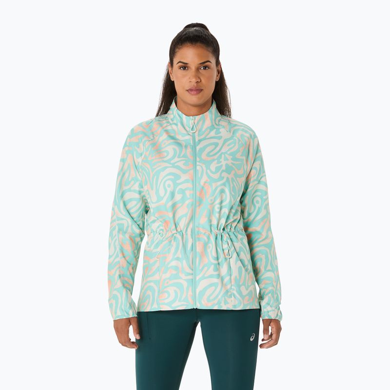 Kurtka do biegania damska ASICS Road Lite-Show Packable oasis green/multi color