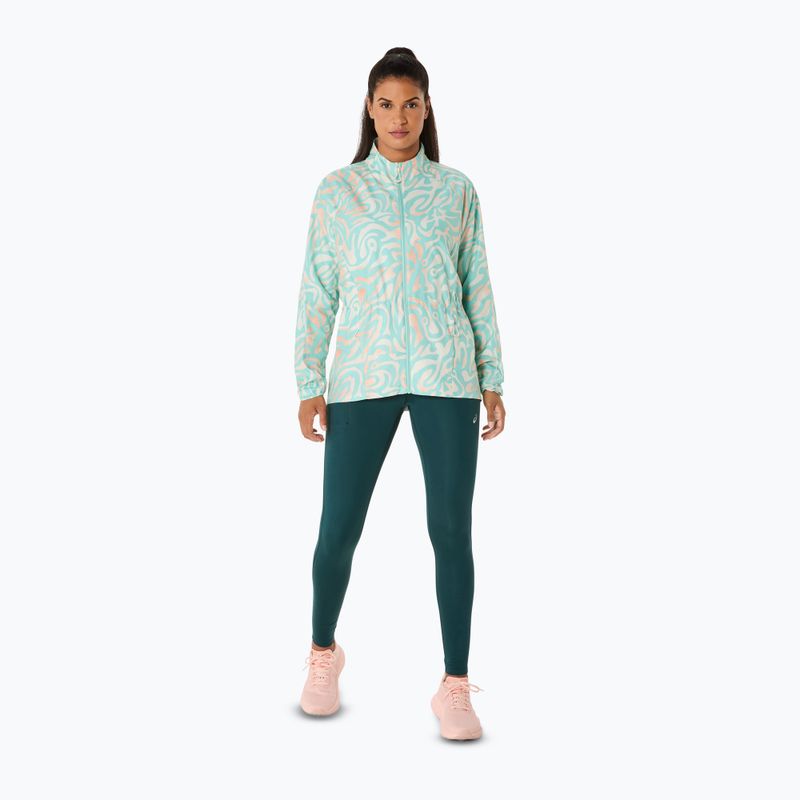 Kurtka do biegania damska ASICS Road Lite-Show Packable oasis green/multi color 2