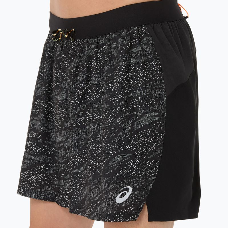 Spodenki do biegania męskie ASICS Fujitrail All Over Print 5IN performance black 5