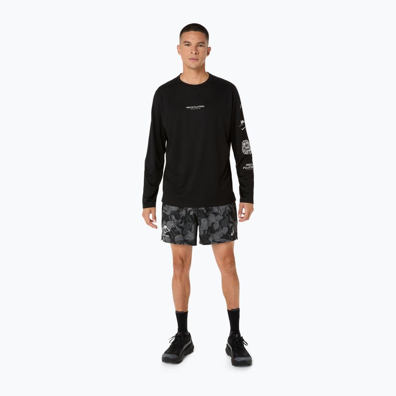 Spodenki do biegania męskie ASICS Fujitrail All Over Print 5IN performance black/carbon/cream 2