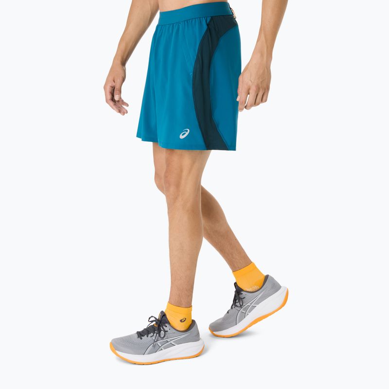 Spodenki do biegania męskie ASICS Road 7IN tranquil teal/dark teal/yamabuki 4