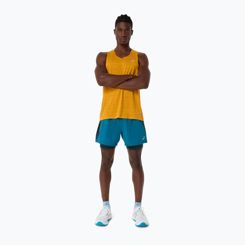 Spodenki do biegania męskie ASICS Road 2N1 5IN tranquil teal/dark teal/yamabuki 2