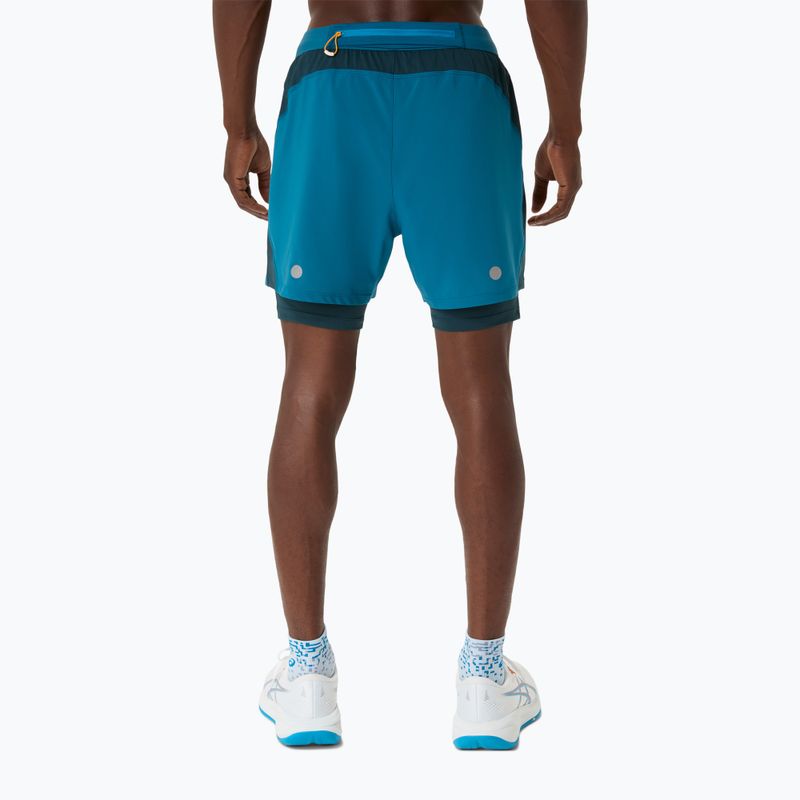 Spodenki do biegania męskie ASICS Road 2N1 5IN tranquil teal/dark teal/yamabuki 3
