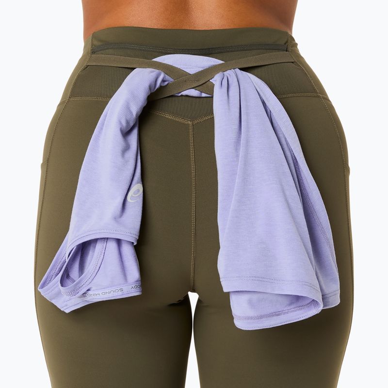 Legginsy do biegania damskie ASICS Nagino Run Adjustable Tight dark olive 8