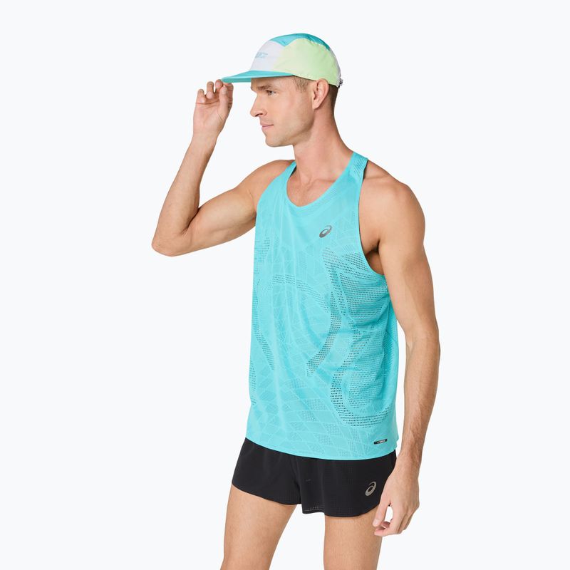 Koszulka do biegania męska ASICS Metarun Singlet energy aqua 4