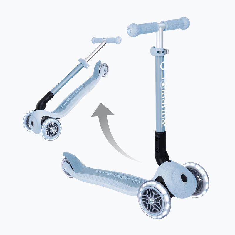 Hulajnoga trójkołowa dziecięca Globber Junior Foldable Lights Eco blueberry 5
