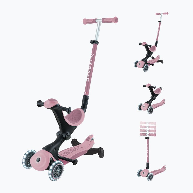 Hulajnoga trójkołowa dziecięca Globber Go.Up Deluxe Lights Ecologic 360 berry