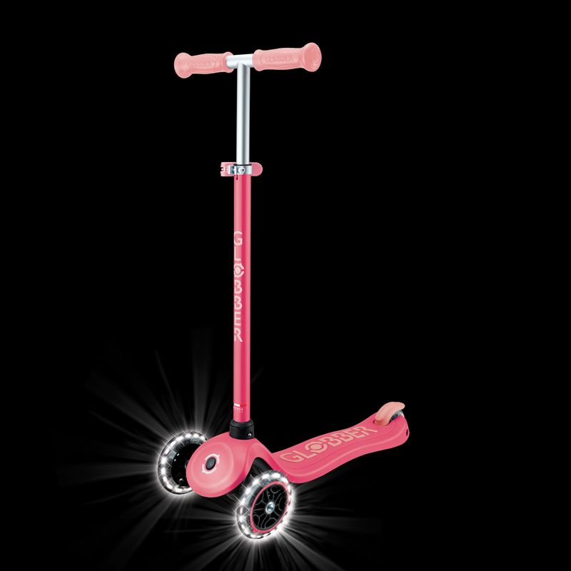 Hulajnoga trójkołowa dziecięca Globber Primo Plus Glow Lights coral pink 9
