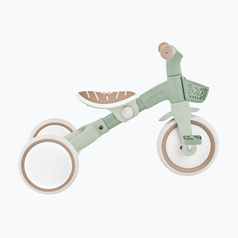 Rowerek biegowy trójkołowy z prowadnikiem Globber Learning Trike 2w1 Plus Ecologic pistachio 3