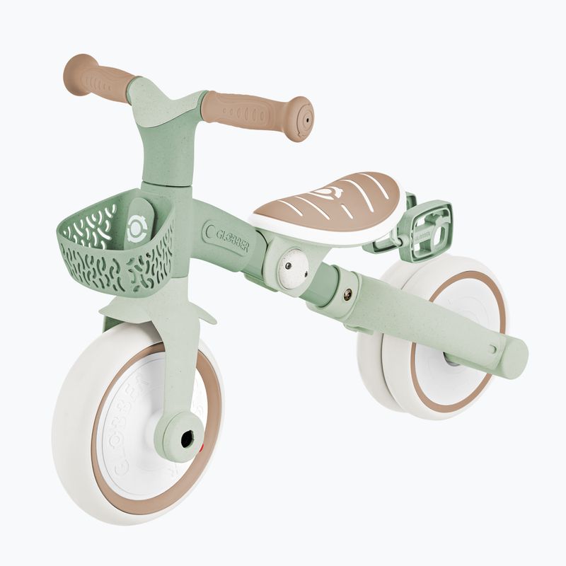 Rowerek biegowy trójkołowy z prowadnikiem Globber Learning Trike 2w1 Plus Ecologic pistachio 5
