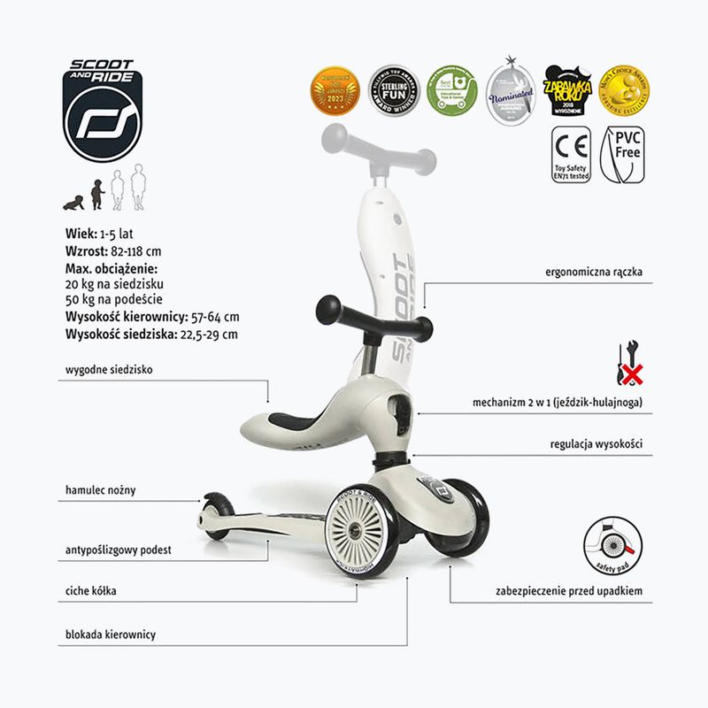 Hulajnoga trójkołowa dziecięca Scoot & Ride Highwaykick 1 ash 2