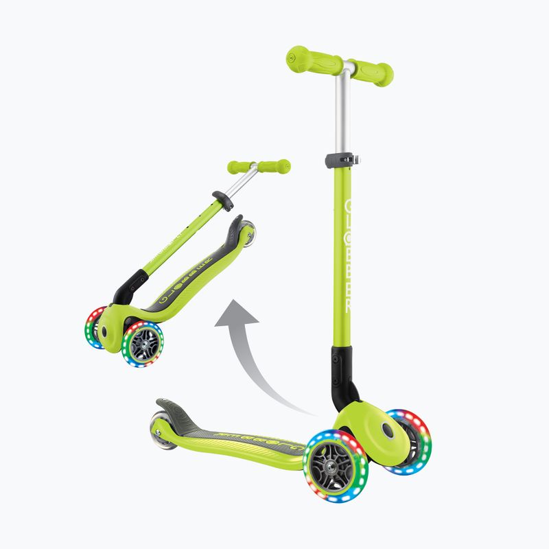 Hulajnoga trójkołowa dziecięca Globber Primo Foldable Lights lime green 6