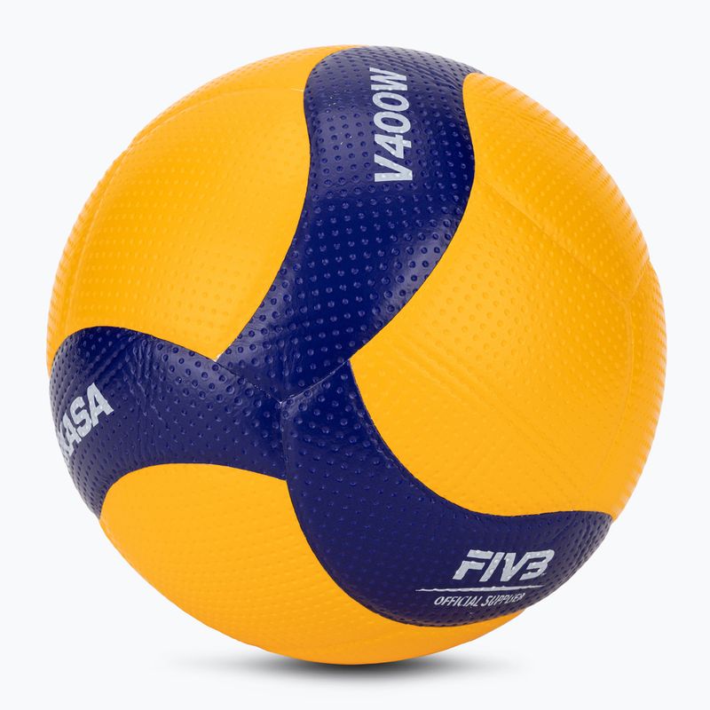 Piłka do siatkówki Mikasa V400W yellow/blue rozmiar 4 2