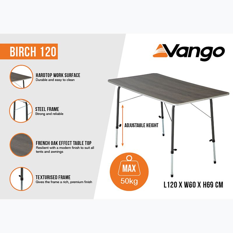 Stół turystyczny Vango Bango Birch 120 french oak 4
