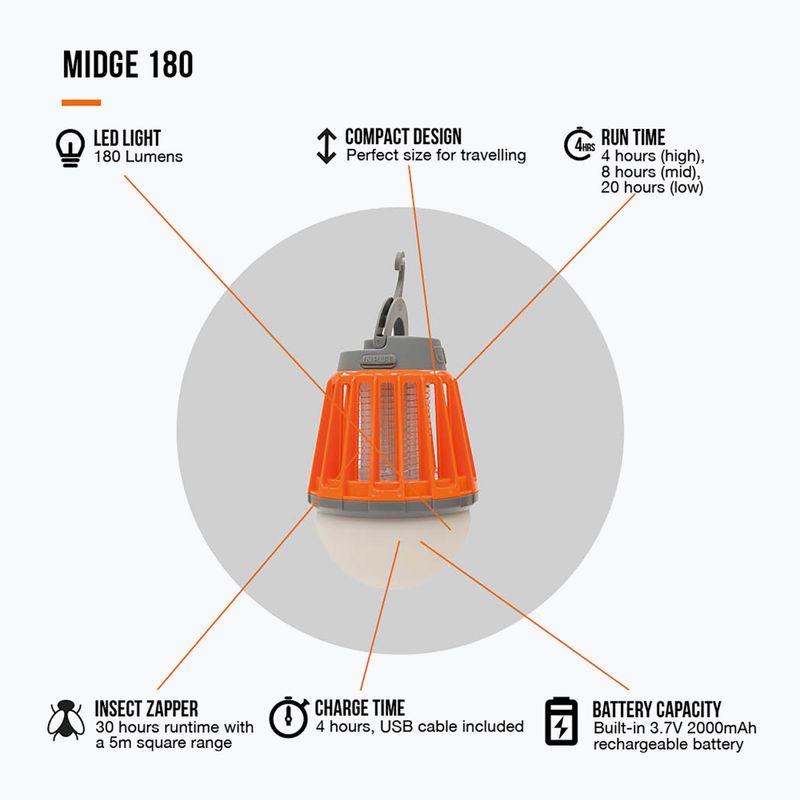 Lampka turystyczna Vango Midge 180 orange 4