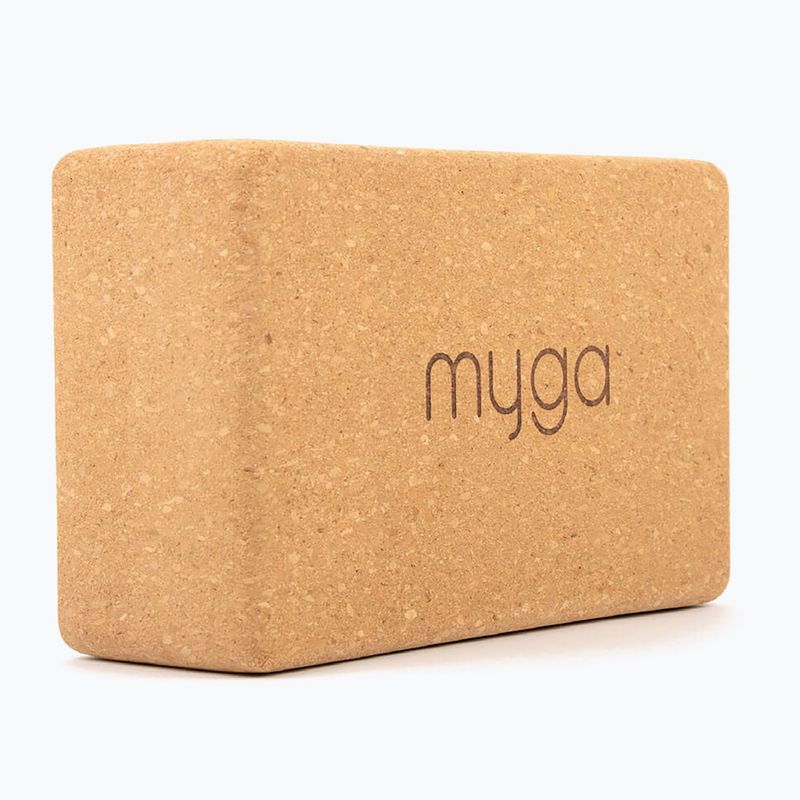 Kostka do jogi Myga Cork Block brązowy 2