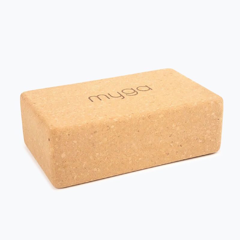 Kostka do jogi Myga Cork Block brązowy 3