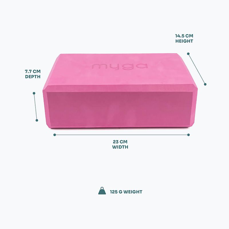 Kostka do jogi Myga Foam Block różowy 5