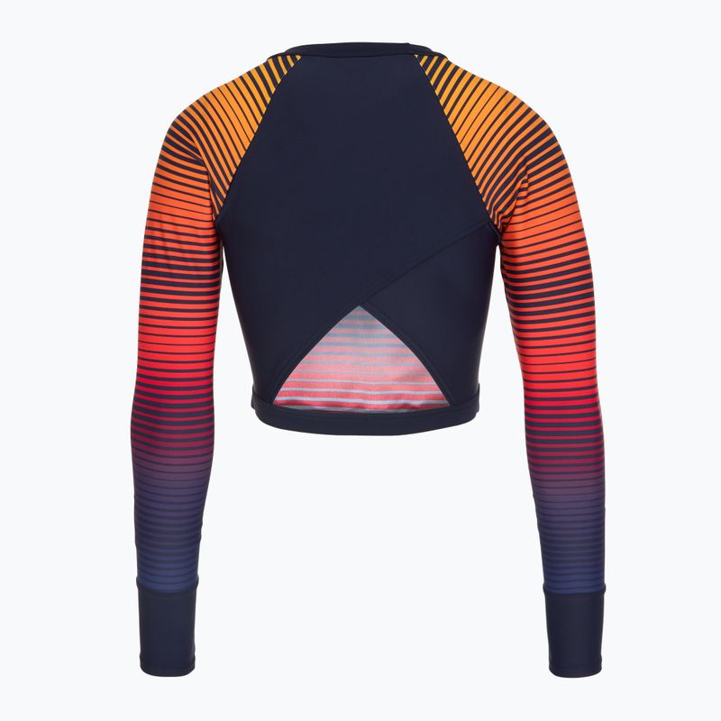 Longsleeve do pływania damski Speedo Placement Wrap Back Top blue/orange 2