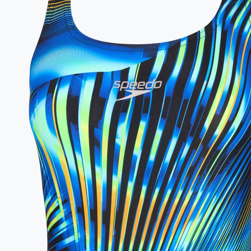 Strój pływacki jednoczęściowy damski Speedo Printed Medalist black/blue 3
